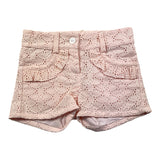 Little Bear Short Solid Color Perforated With Adjustable Waist Pink For Baby Girl