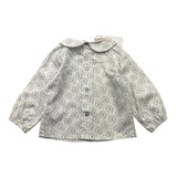 Paz Rodriguez Solid Color Shirt With Collar And White Print For Newborn