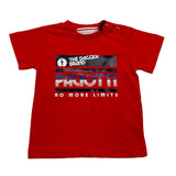 Cesare Paciotti Round Neck T-Shirt Solid Color With Contrast Print Red For Newborns