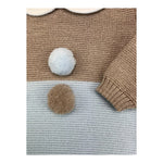 BABY LORD tutina bicolore con applicazioni Marrone/azzurro per Neonato 343 MARRONE/AZZURRO BABY LORD 