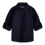 Guess Camicia Tinta Unita con Logo per Neonato N3YH04WE5W0 BLU GUESS 