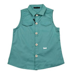 Daniele Alessandrini Camicia Giromanica Tinta Unita con Logo per Bambino 1296C00326J VERDE DANIELE ALESSANDRINI 