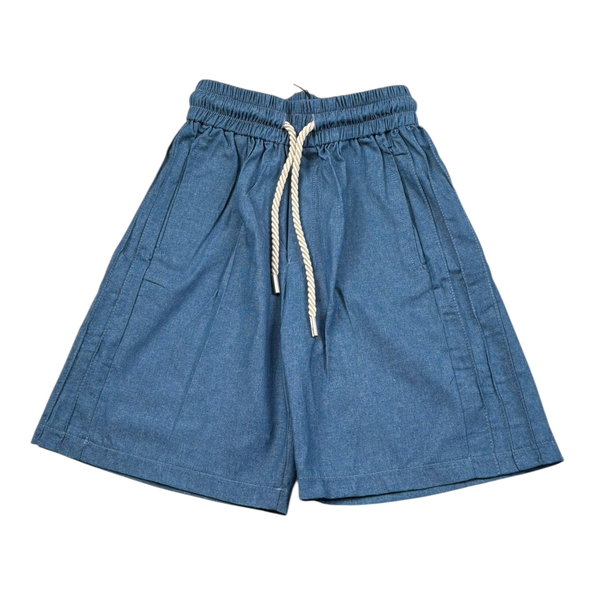 Duepuntozero Bermuda Tinta Unita con Elastico In Vita per Bambino BMBD3 BLU DUEPUNTOZERO 