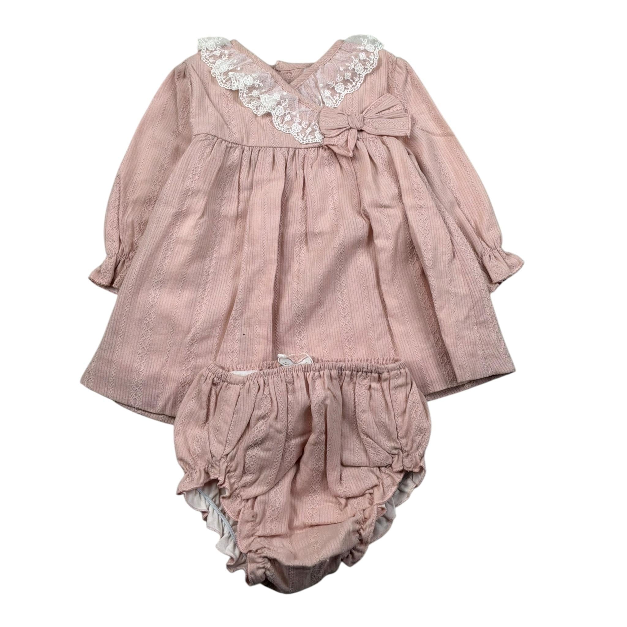 Paz Rodriguez Abito Manica Lunga Tinta Unita con Culotte per Neonata 004152083 ROSA PAZ RODRIGUEZ 