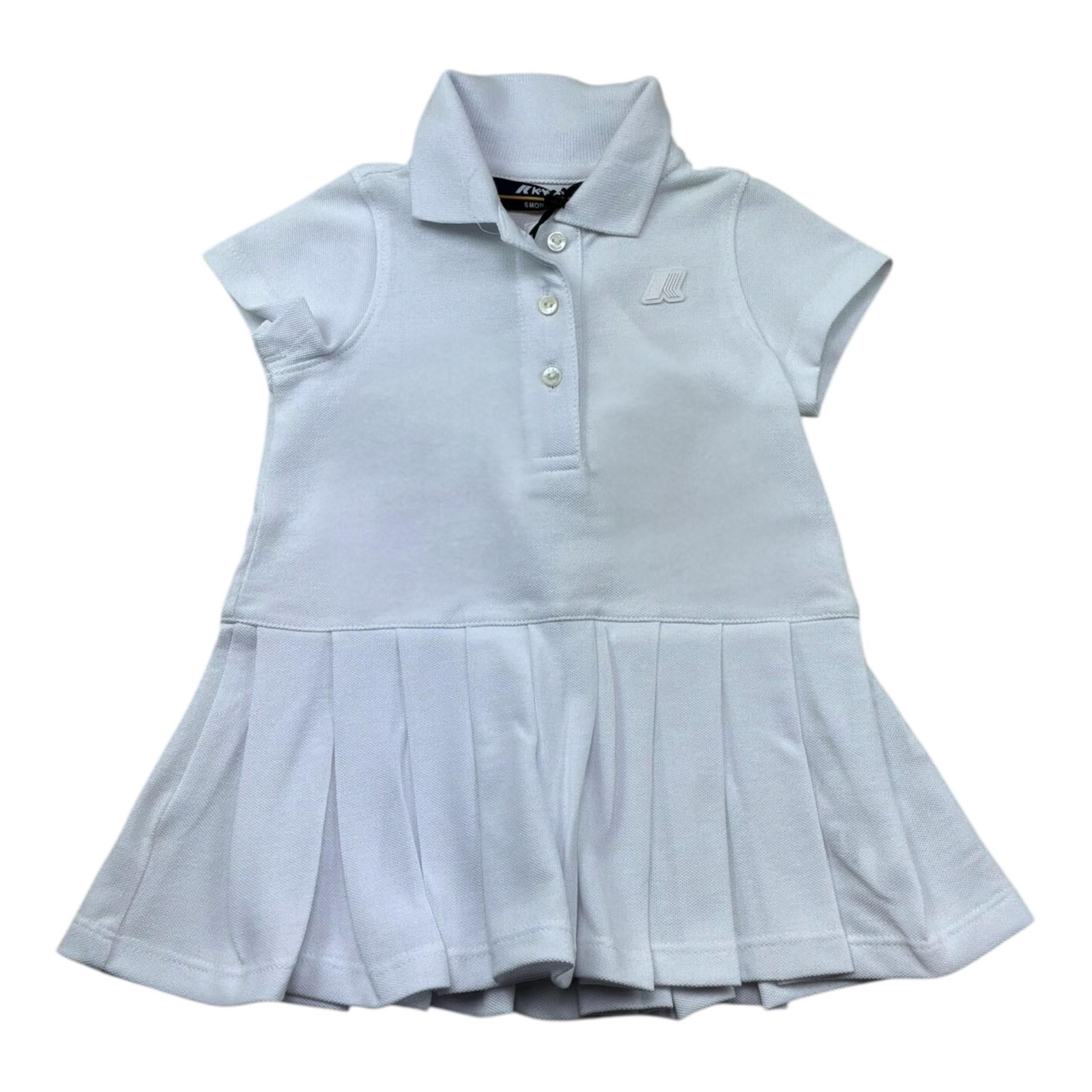 K-Way Abito Tinta Unita Mezza Manica con Logo per Neonata K8151TW BIANCO K-WAY 