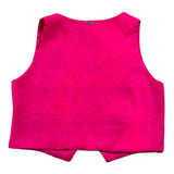 Liu Jo Solid Color Vest With Fuchsia Buttons For Girls