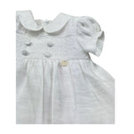 Le Bebe Abito Mezza Manica Tinta Unita con Ricami per Neonata LBG6384 BIANCO LE BEBE 