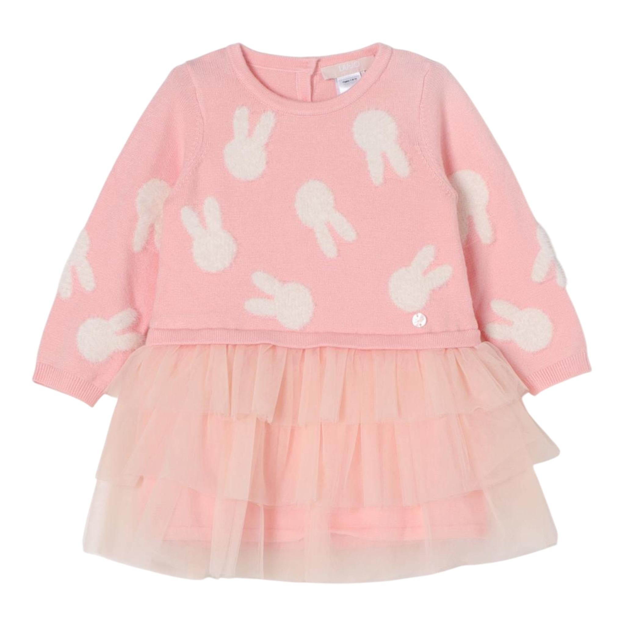 LIU JO abit manica lunga con tulle Rosa per Neonata HF4065 ROSA LIU JO 