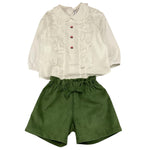 BARCELLINO completo 2 pezzi camicia-short Bianco/verde per Neonata 116007 BIANCO/VERDE BARCELLINO 
