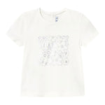 Mayoral T-Shirt Girocollo Tinta Unita con Stampa per Bambina 105 BIANCO MAYORAL 