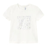 Mayoral T-Shirt Girocollo Tinta Unita con Stampa per Bambina 105 BIANCO MAYORAL 