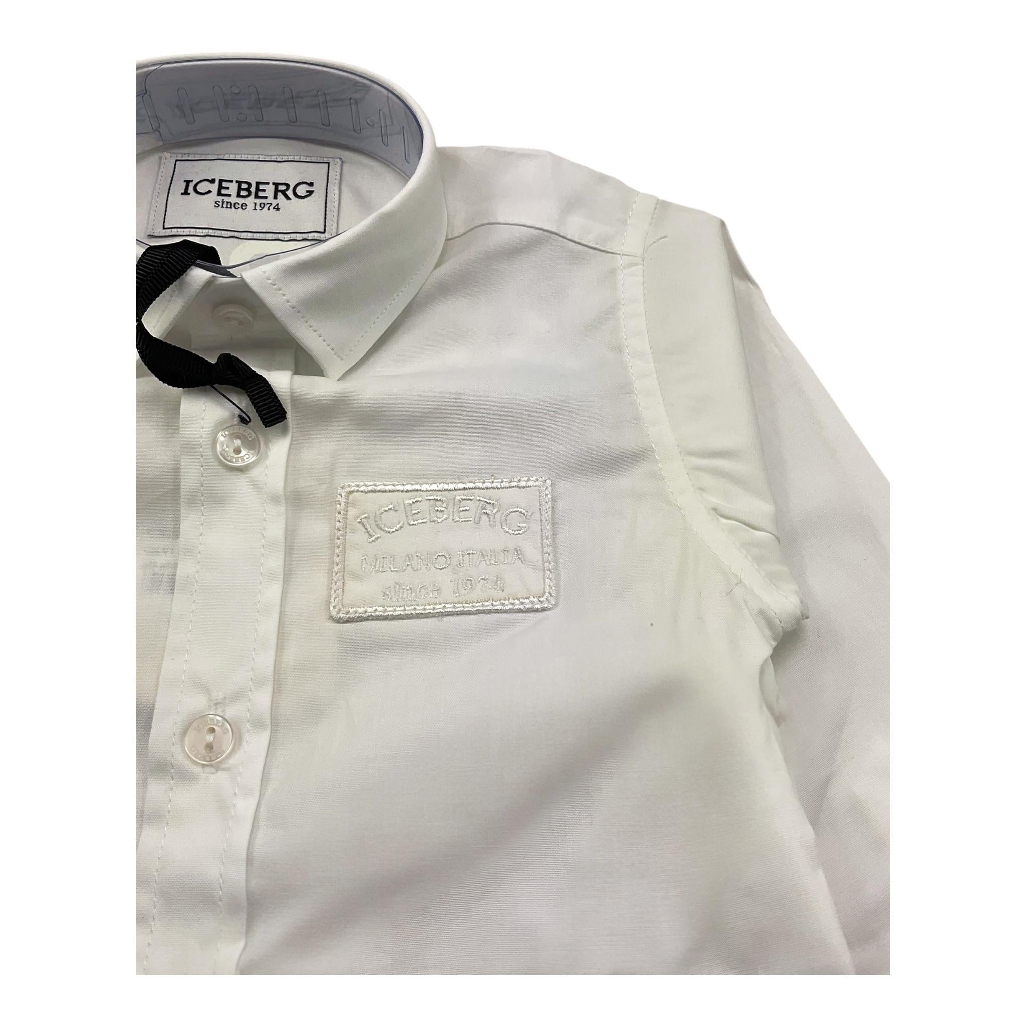 Iceberg Camicia Manica Lunga Tinta Unita con Logo per Bambino CMICE5103BJ PANNA ICEBERG 