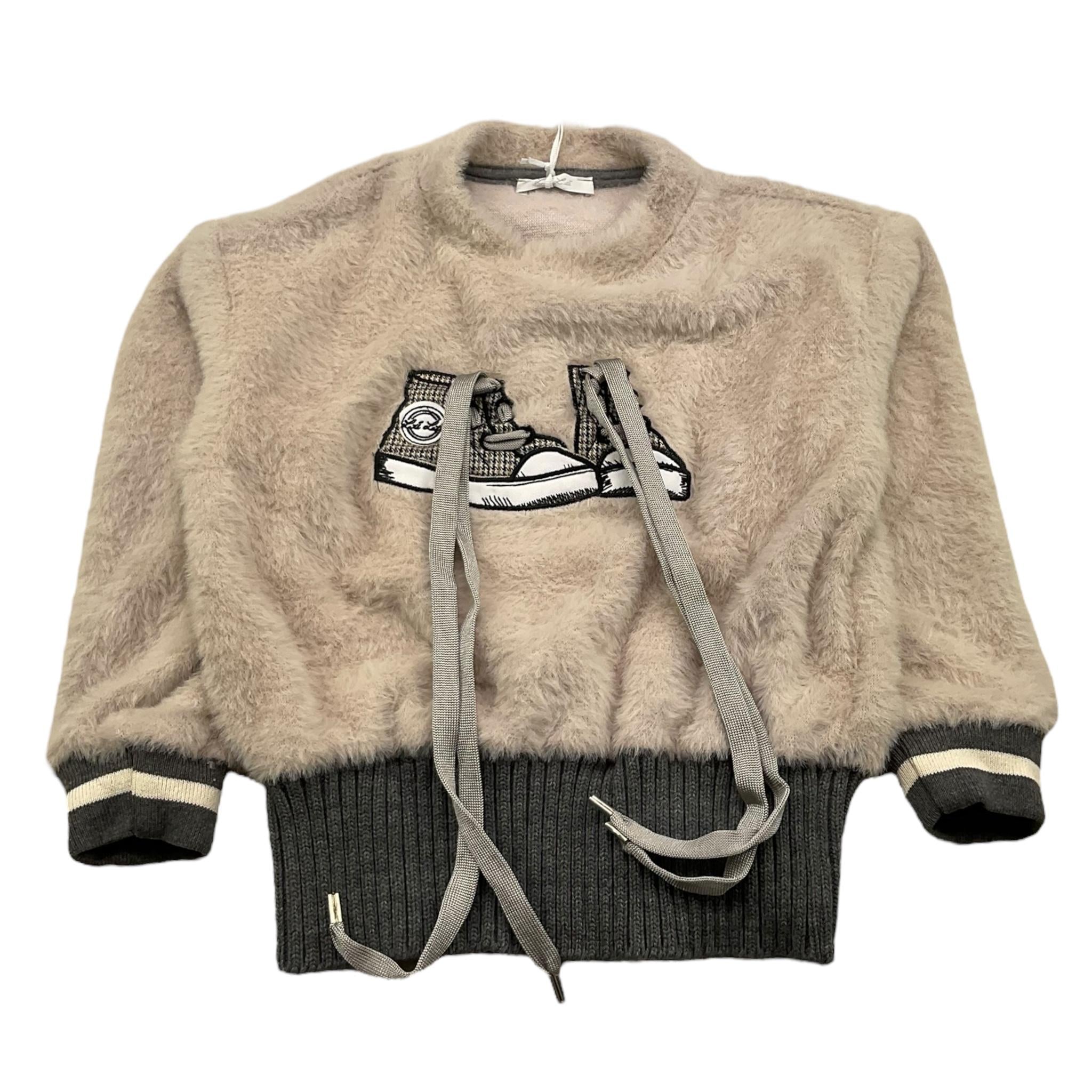 LU LU BY MISS GRANT felpa tinta unita con stampa Beige per Bambina LL3344X BEIGE LU LU BY MISS GRANT 