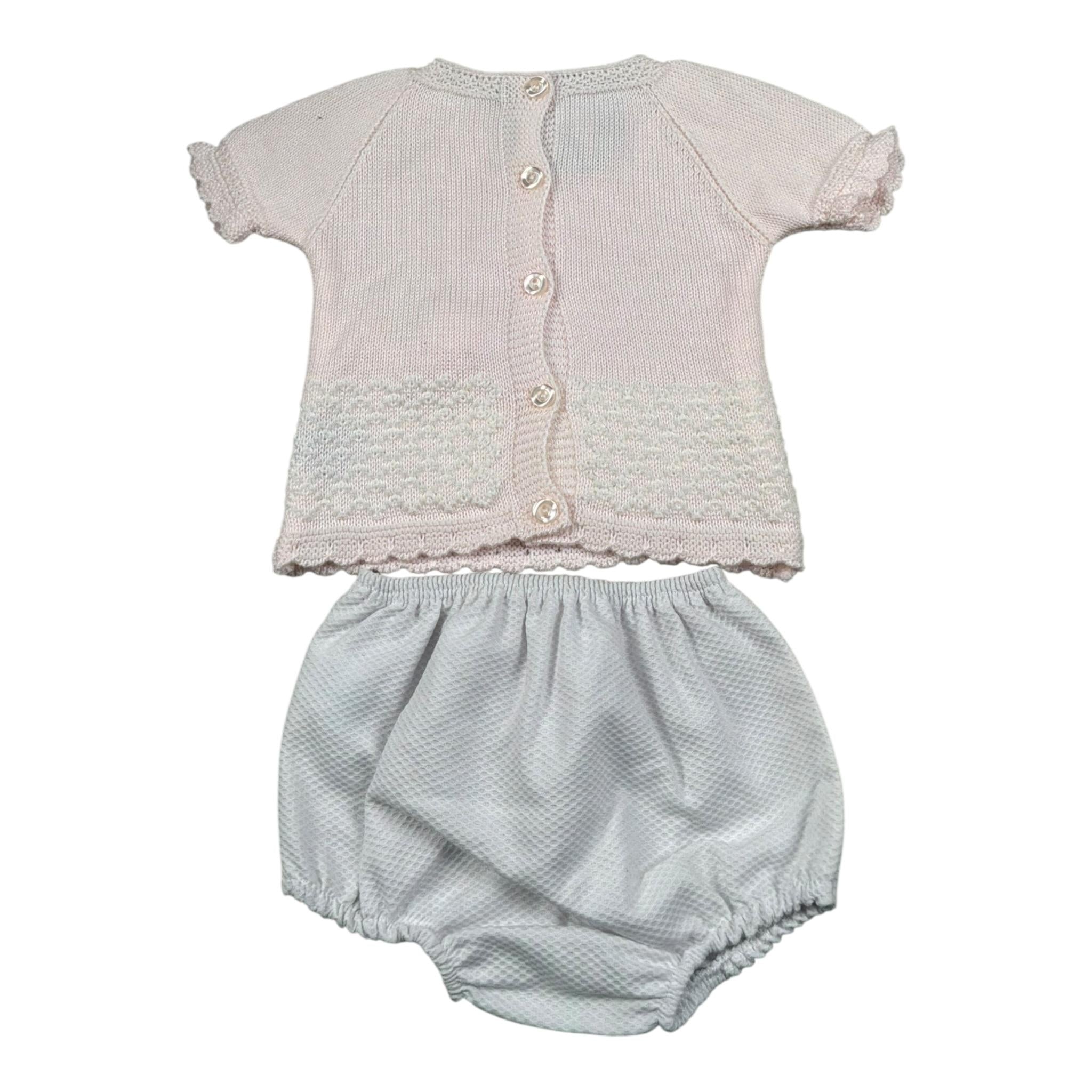 Juliana Completo 2 Pezzi T-Shirt In Maglia-Coulotte Rosa per Neonata J553 ROSA JULIANA 