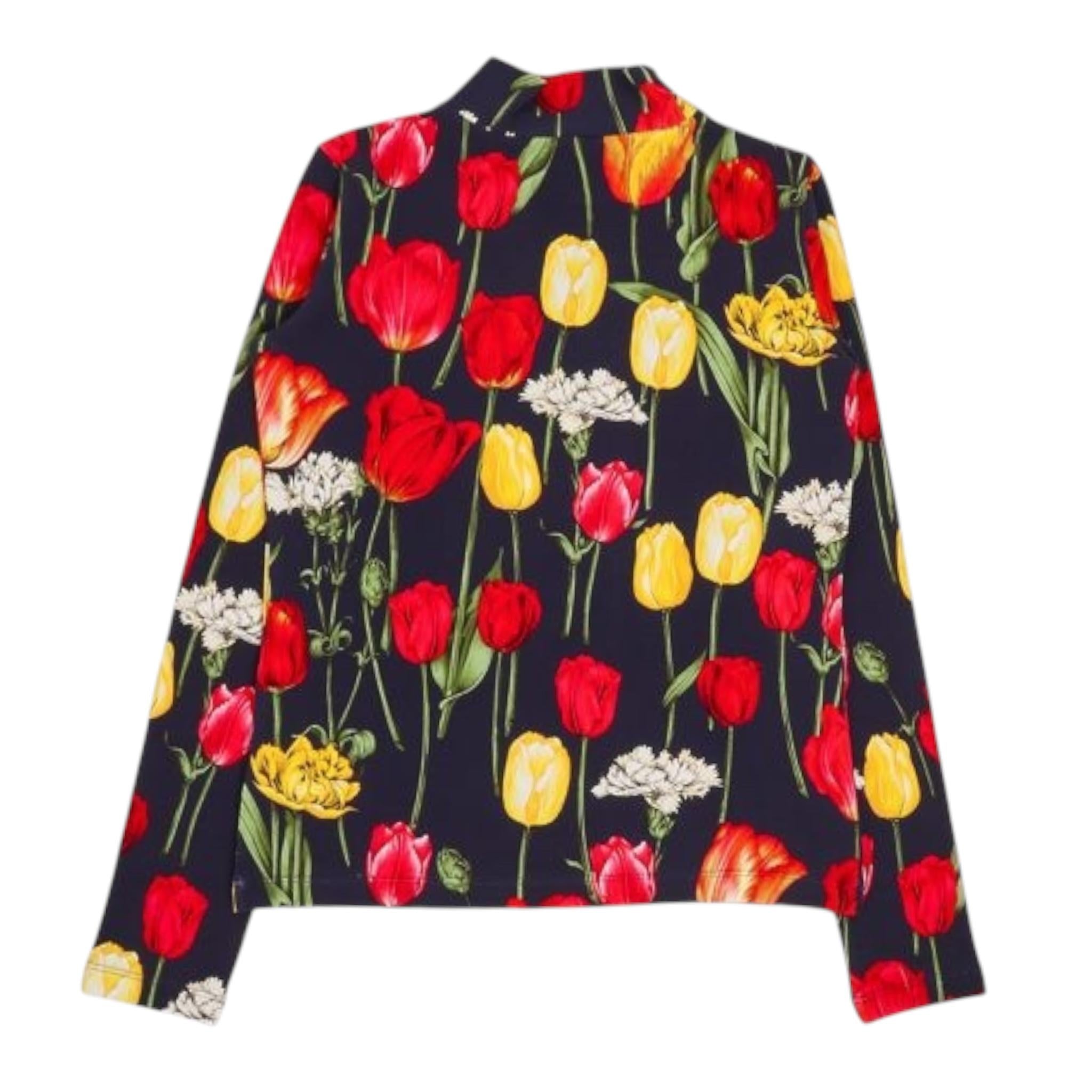 DOLCE & GABBANA shirt tinta unita mezzo collo con stampa Blu per Bambina L5JTLE BLU DOLCE & GABBANA 