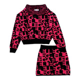 GAELLE completo 2pz felpa-gonna in maglia logato Fuxia per Bambina 2741WY00405 FUXIA GAELLE 