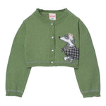 BOBOLI coprispalle tinta unita con stampa Verde per Neonata 709129N VERDE BOBOLI 