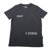 Dan John Black Logo Solid Color Crew Neck T-Shirt For Boys