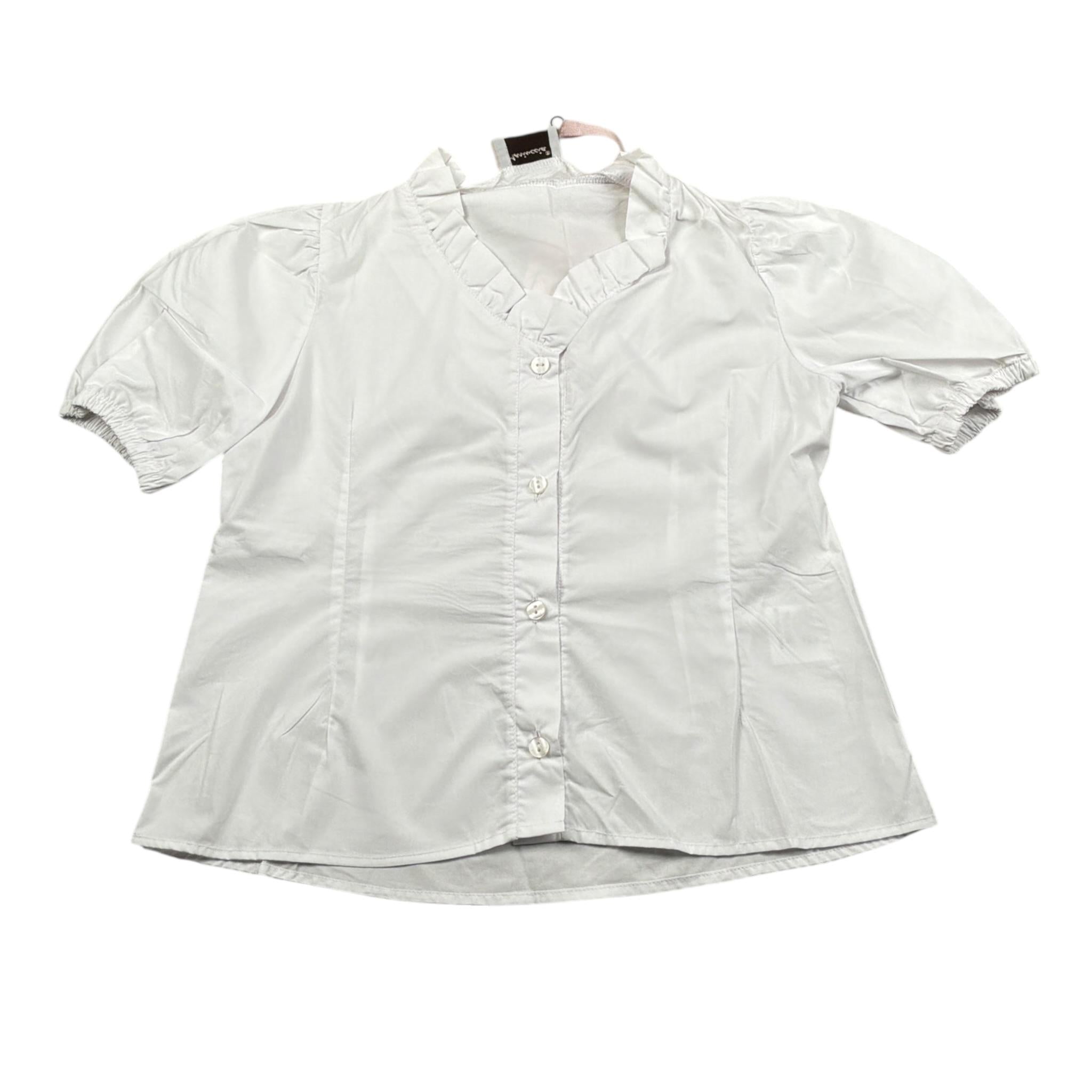 Mariuccia Camicia Mezza Manica tinta unita Bianco per Bambina MBSS23C856 BIANCO MARIUCCIA 