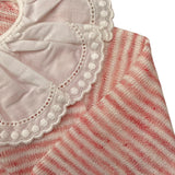 Lalalu' Pink Striped Long Sleeve Romper for Baby Girl