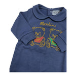 MOSCHINO tutina tinta unita manica lunga con stampa orso Blu per Neonato MMY066 BLU MOSCHINO 