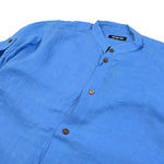 Never Too Camicia tinta unita con Collo Coreano Azzurro per Bambino MT1568R AZZURRO NEVER TOO 