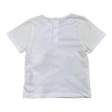 Carre'Ment Beau T-Shirt Crew Neck Solid Color With Contrast Print White For Newborns
