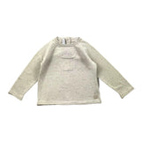 Bamboom+Babies Solid Color Sweater With Pocket Crew Neck Beige For Newborn
