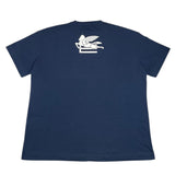Etro Crew Neck T-Shirt Solid Color With Contrast Print Blue For Boys