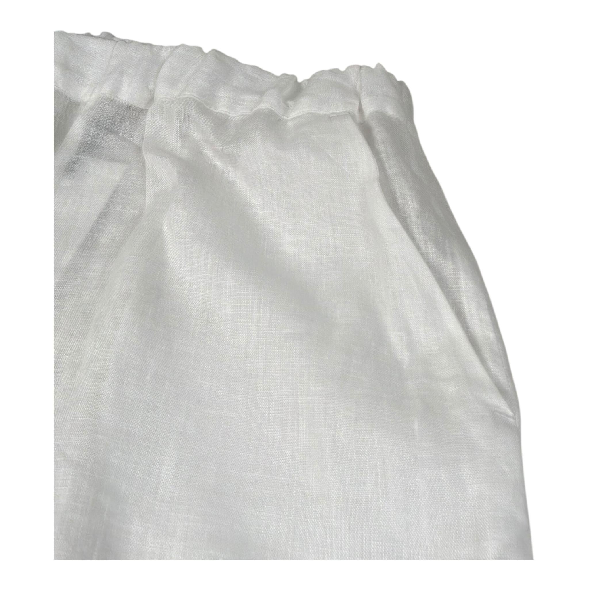 Xacus Pantalone Tinta Unita con Elastico In Vita per Bambina 85112 BIANCO XACUS 