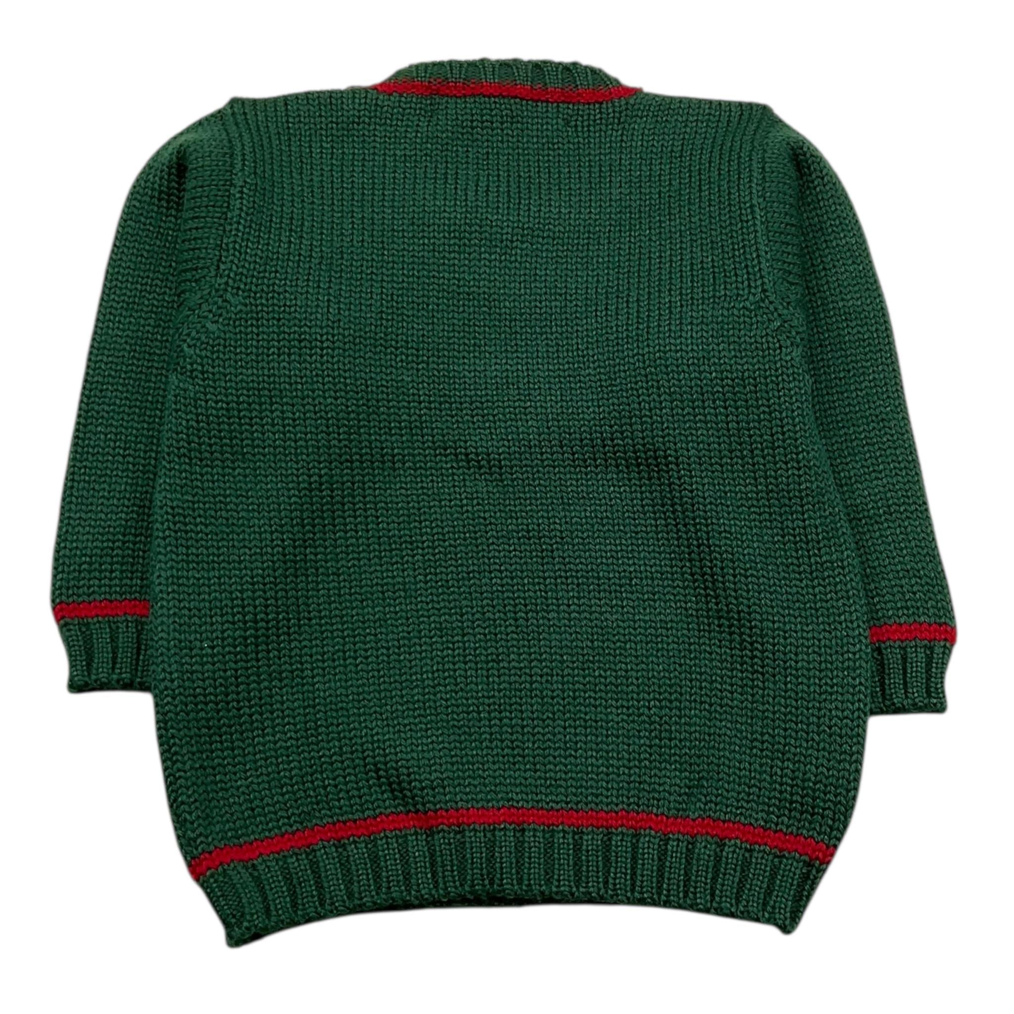 LA STUPENDERIA maglia girocollo tinta unita con ricami Verde per Bambino WCPL61 VERDE LA STUPENDERIA 