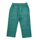 Daniele Alessandrini Solid Color Pants with Elastic Waist Green for Newborn