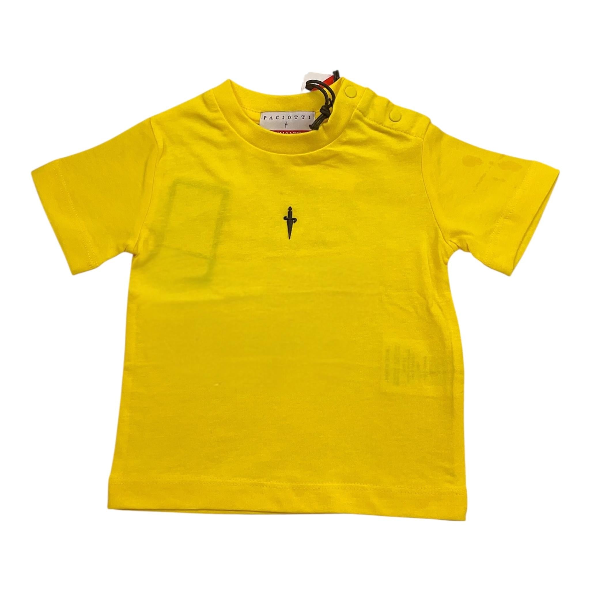 Cesare Paciotti T-Shirt Girocollo Tinta Unita con Stampa per Bambino TSP5105B GIALLO CESARE PACIOTTI 