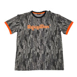 Refrigiwear Solid Color Crew Neck T-Shirt With Grey Pattern For Boys