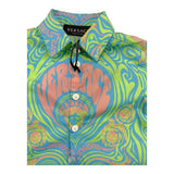 Versace Solid Color Half Sleeve Shirt With Green Pattern For Baby Girl