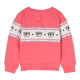 Chiara Ferragni Solid Color Crewneck Sweatshirt With Strawberry Print For Baby Girl