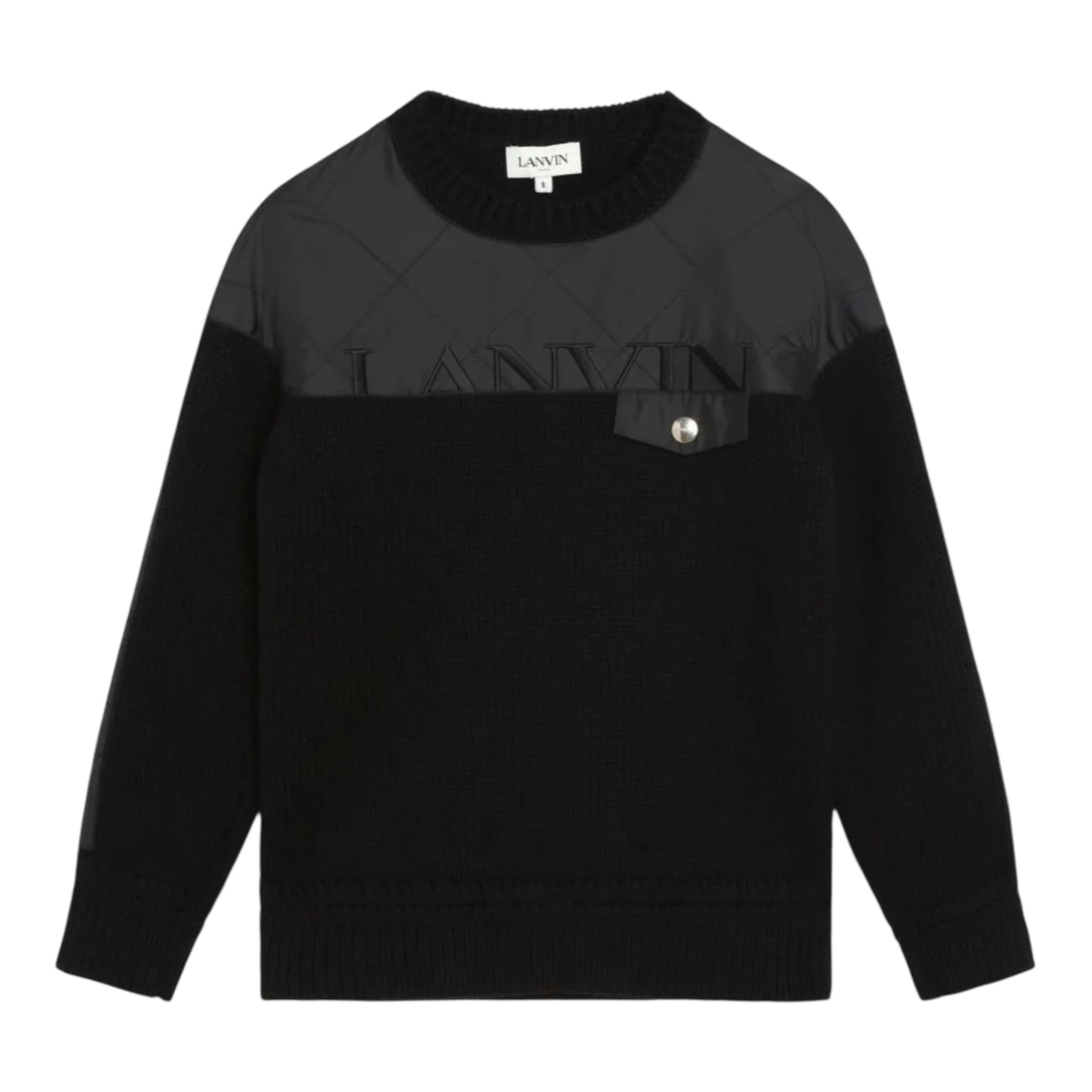 LANVIN maglia girocollo tinta unita Nero per Bambino N25125 NERO LANVIN 