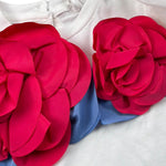 Miss Grant T-Shirt Girocollo Tinta Unita con Applicazioni per Neonata MG1332XX BIANCO MISS GRANT 