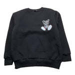 BRAND NAME felpa chiusa girocollo tinta unita con stampa Nero per Bambino BN242S NERO BRAND NAME 