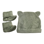 TEDDY E MINOU set cappello-babbucce tinta unita Verde per Neonato I24AC001M0137 VERDE TEDDY E MINOU 