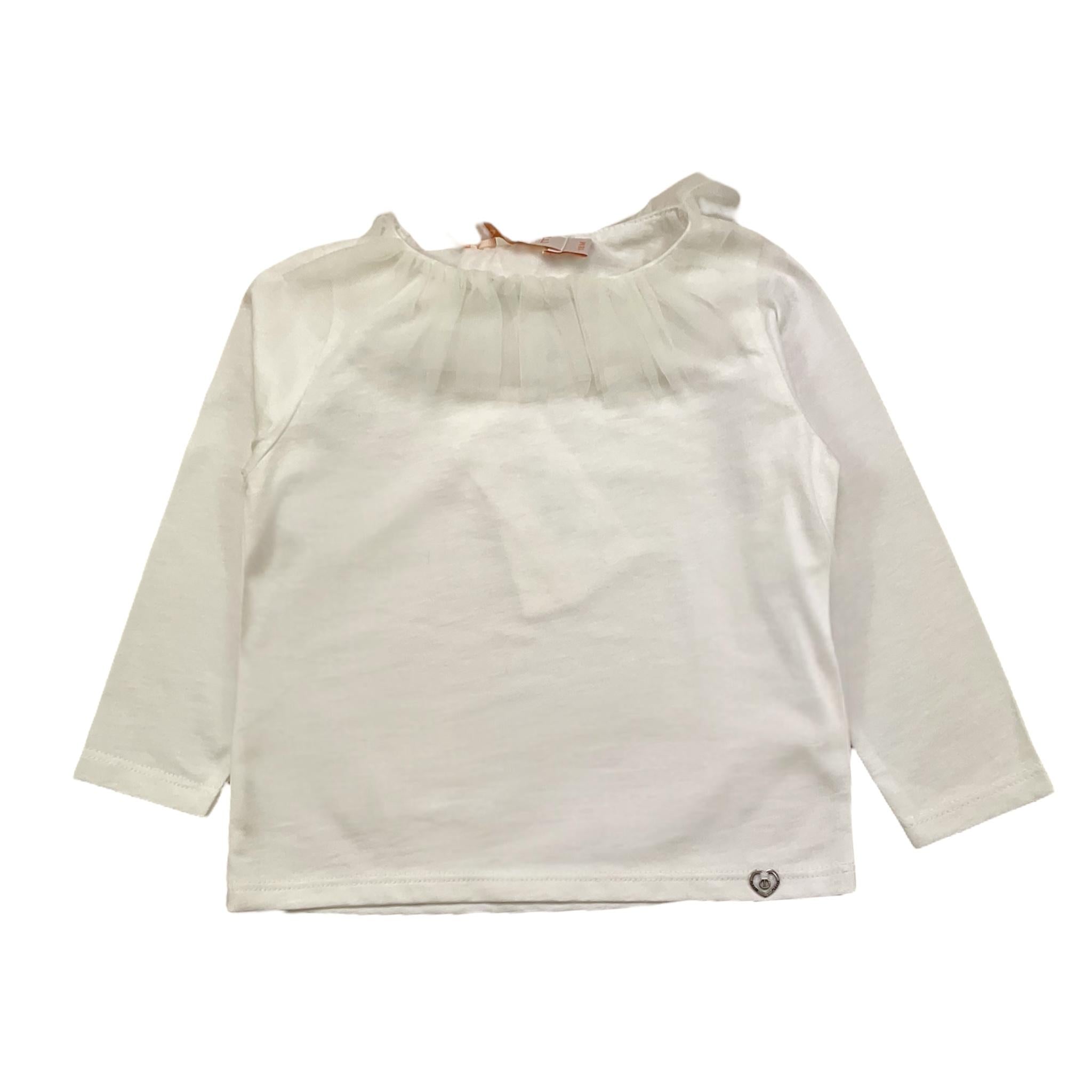 PLEASE shirt tinta unita con colletto velato Bianco per Neonata ML79030G64 BIANCO PLEASE 