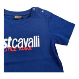 Just Cavalli T-Shirt Girocollo Tinta Unita con Stampa per Neonato JIP26047TS BLU JUST CAVALLI 