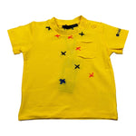 Daniele Alessandrini T-Shirt Girocollo tinta unita con Stampa Giallo per Neonato 1296M0811 GIALLO DANIELE ALESSANDRINI 