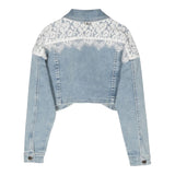 Twinset Denim Jacket With Embroidery Plain Light Blue For Girls