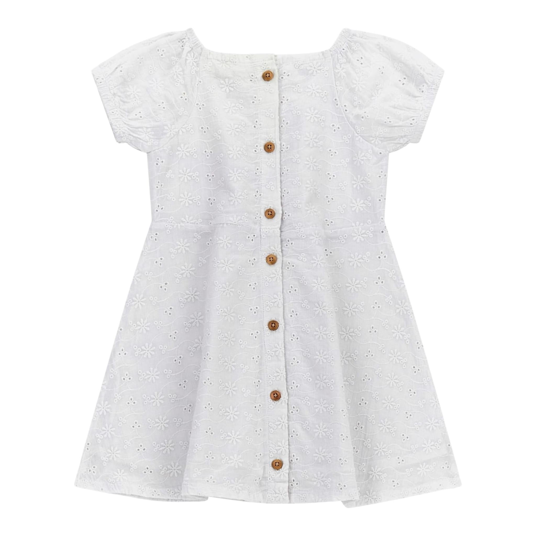 Guess Abito Mezza Manica Tinta Unita In Pizzo Sangallo per Neonata K4GK02WG680N BIANCO GUESS 