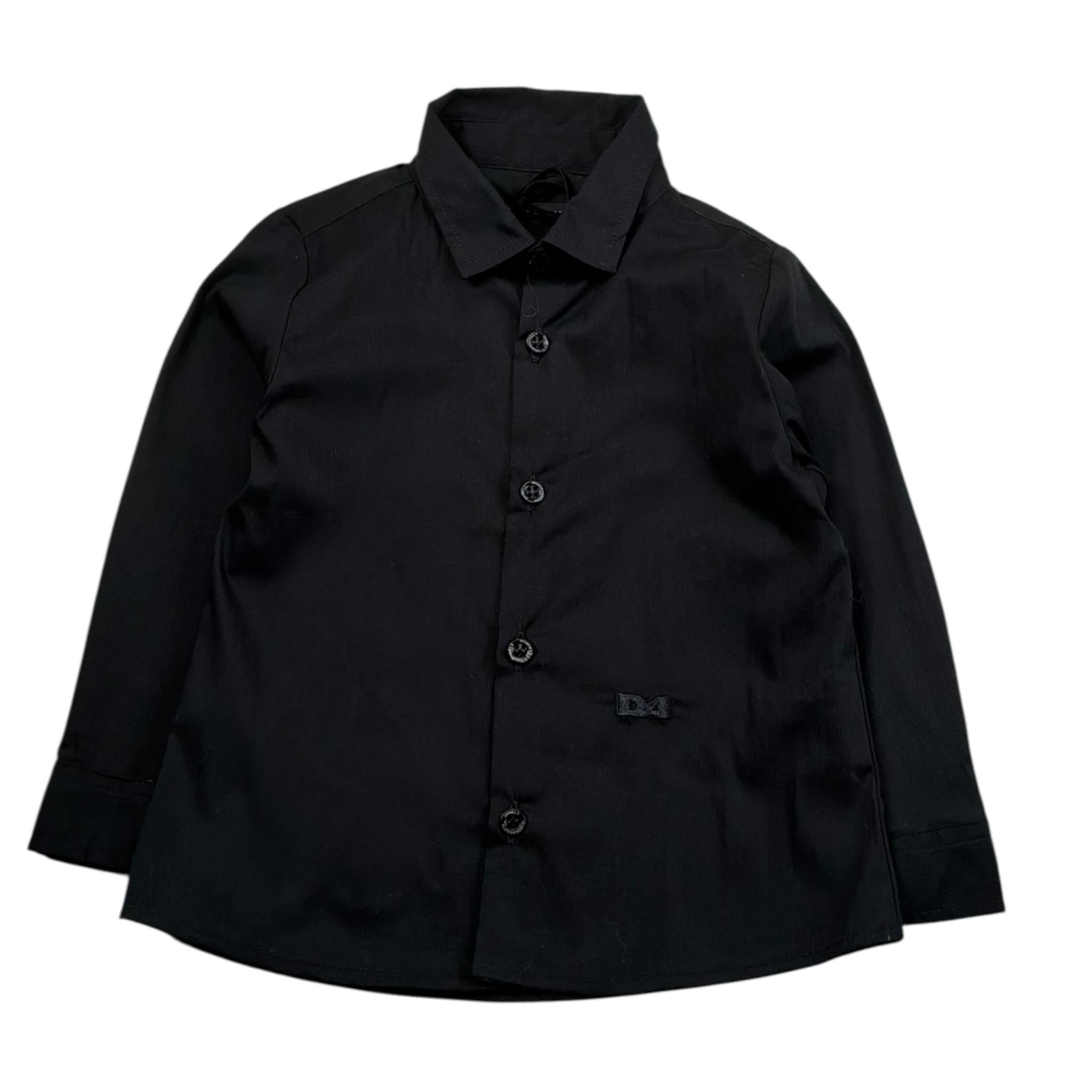 Daniele Alessandrini Camicia Manica Lunga Tinta Unita con Stampa per Neonato 1295C00084 NERO DANIELE ALESSANDRINI 