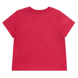 K-Way Solid Color Crew Neck T-Shirt With Strawberry Logo For Baby Girls