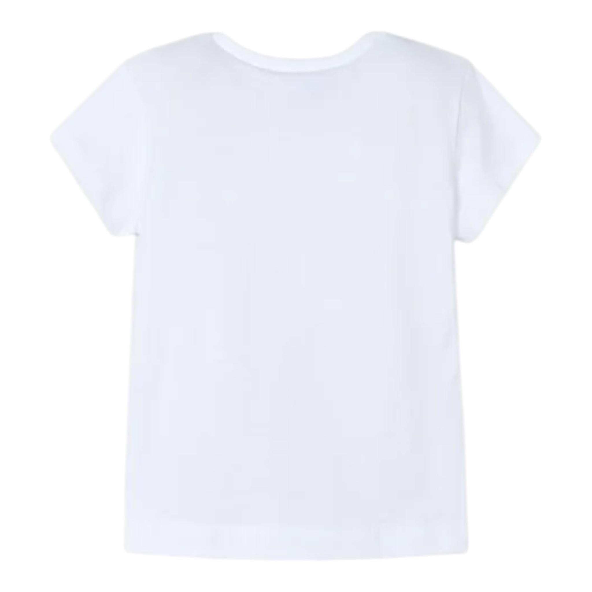 Mayoral T-Shirt Girocollo Tinta Unita con Stampa per Bambina 3014 BIANCO MAYORAL 