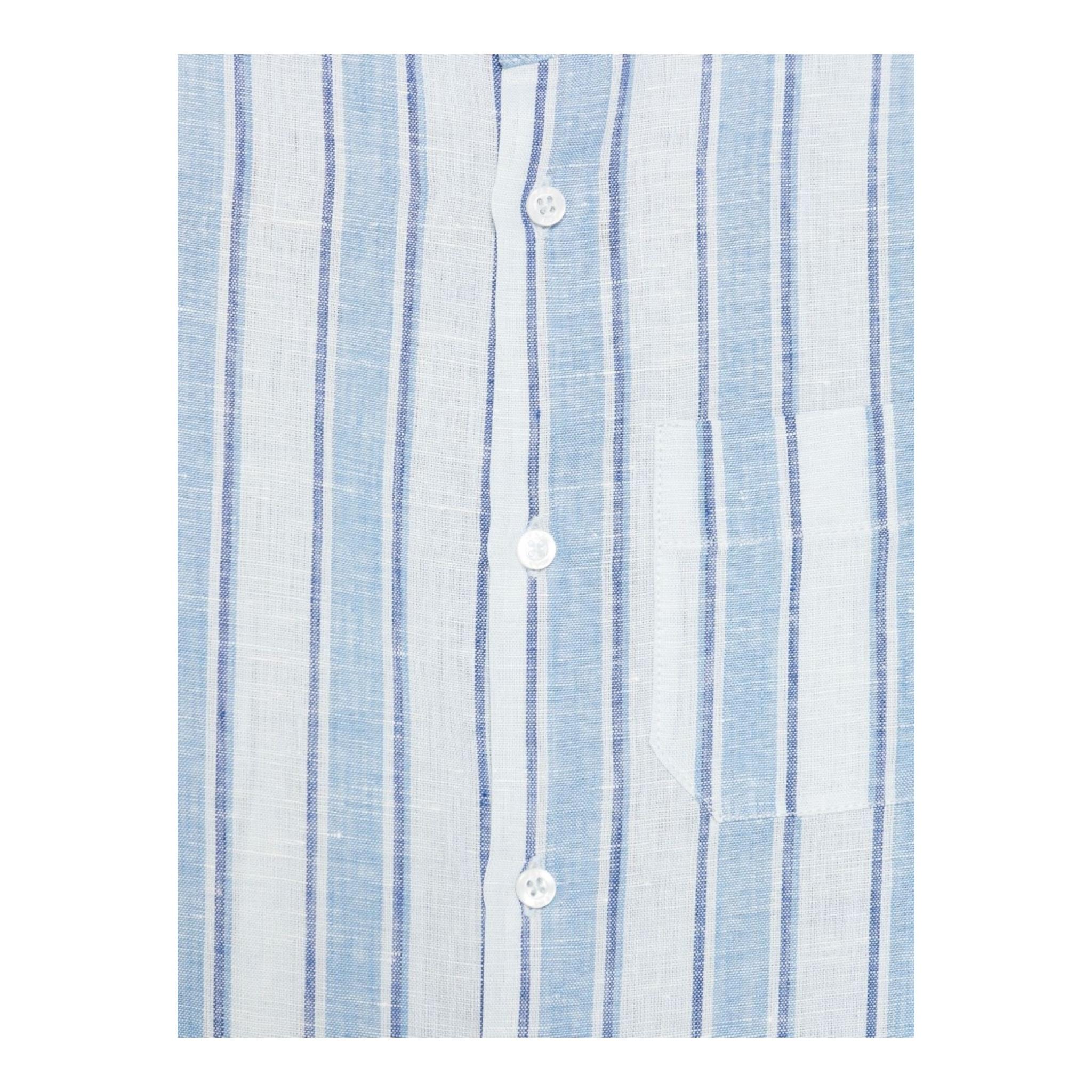 Fay Camicia Bicolore con Fantasia A Righe per Bambino FW5P30 AZZURRO FAY 