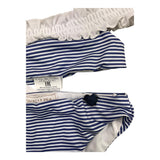 Monnalisa 2-Piece Costume Solid Color Bandeau-Briefs Striped Pattern White For Baby Girl